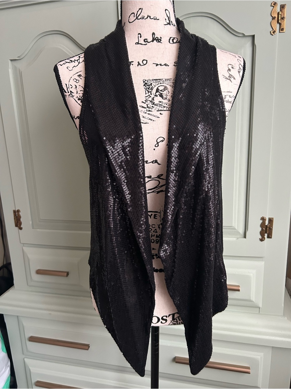 H&M Black Sequined Vest Top